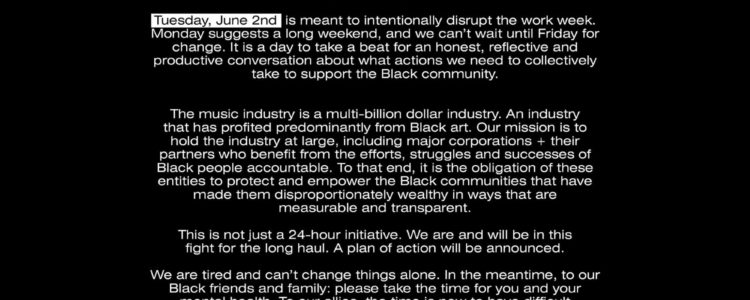 No Time 4 The Small Talk Blacks Out for #BlackOutTuesday